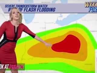 Meteorologist &lpar;zoey monroe&rpar; warns of humidity liukuva sisään kuten &lpar;michael vegas&rpar; dioja hänen akseli sisään hänen pillua - katso ather nyt