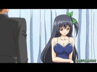 Busty hentai tittyfucking and riding stiff prick video